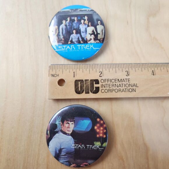 Set of 6 Vintage 1978 Star Trek 2 Inch Pin Back Buttons EUC - Picture 2 of 6
